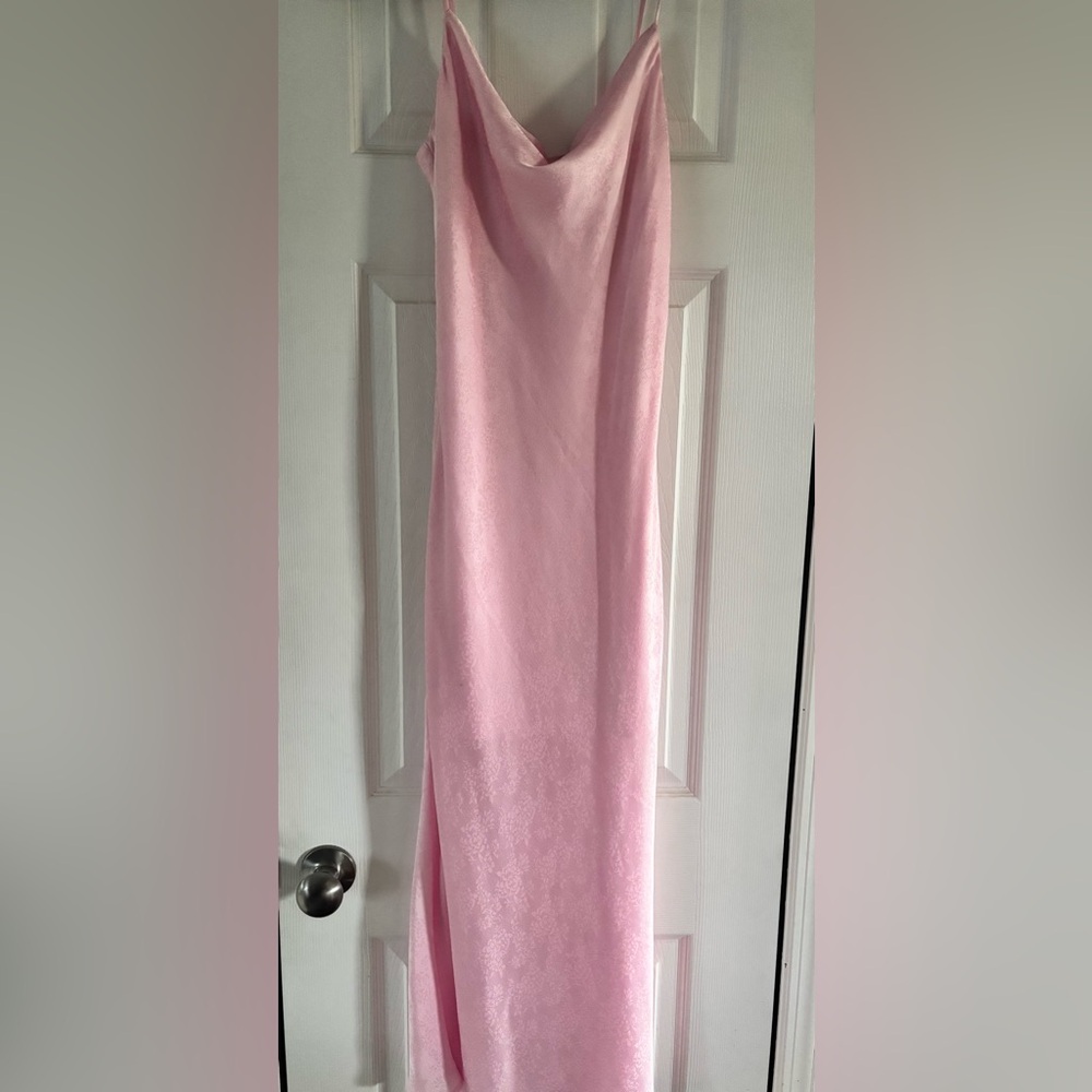 Elegant Pink Satin Dress